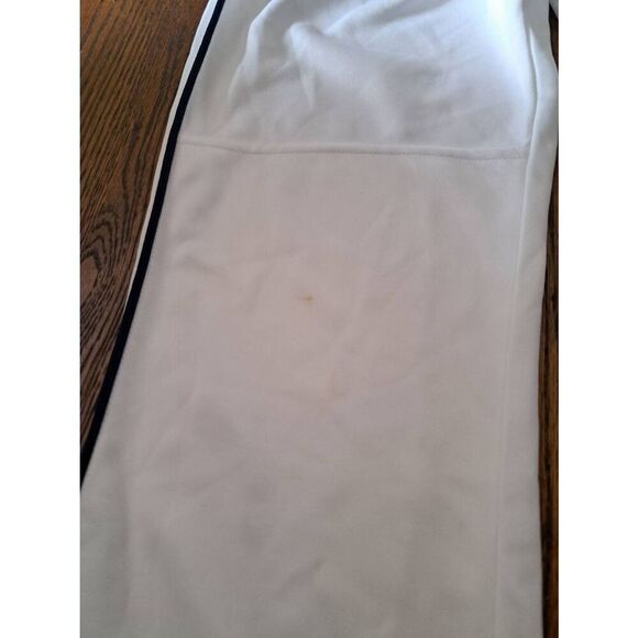 Adult Small Rawlings Semi Relaxed White Blue Stripe Baseball Pants Double Snap - Picture 2 of 5